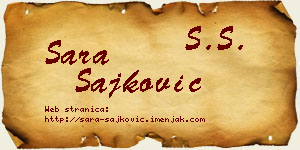 Sara Šajković vizit kartica